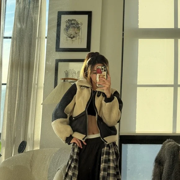 Blank NYC Sherpa + Leather Jacket // size XS - Picture 3 of 11